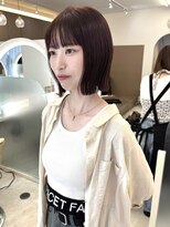 ネモネ バイ ミリー 梅田茶屋町(nemone by milly)&nbsp;切りっぱなしボブ×ボルドーカラー