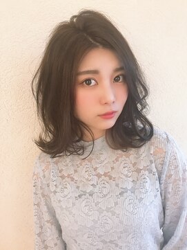 エルサフィロ キタハマ(el zafiro kitahama) 【el zafiro kitahama】外ハネミディ☆ラベンダーアッシュ