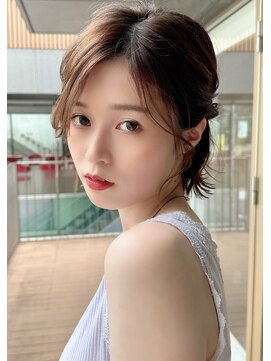 クーエフー(coo et fuu) 結婚式パーティーゆるふわ編み込みシニヨン大人美人　内見加瑞磨