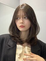 ノク 渋谷(nok) ミディアムレイヤー_くびれヘアアプリコットオレンジ