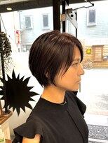 リノナ(Linona)&nbsp;ロングショートワンカールパーマカーキグレージュ前髪錦糸町