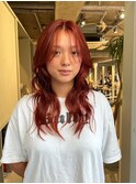 【masa】しっかり切り込んだレイヤーカットとレッドオレンジ