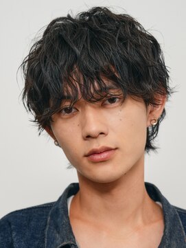 テン 心斎橋(tenn.) 難波シャドウパーマメンズマッシュウルフカット波巻きパーマ色気