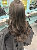 ブリーチなしカラー/髪質改善/ミルクティーベージュ/小顔へア