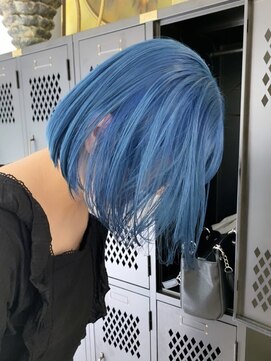 プネル(punel) 水色カラー　ケアブリーチ　原宿