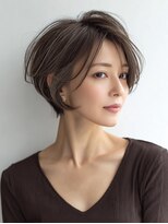 Heart's美人設計と白髪ぼかし専門店 青山表参道店 脱白髪染め/ショートヘア【ハーツ】&nbsp;白髪ぼかし脱白髪染め似合わせショートボブ40代50代60代