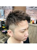 アシメ×アップバング