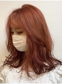 サーモンピンク / ふんわりレイヤー / 20代30代