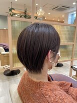 アドラーブル 長岡リップス旭岡店(adorable)&nbsp;丸みショート×アプリコットブラウン×10代20代