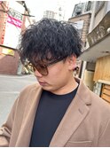 マッシュ×ツーブロック×ツイストスパイラルパーマ