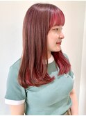 【FOLK】韓国風インナーピンク☆似合わせ内巻きミディアム♪