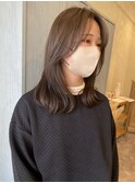 フェイスレイヤー×オリーブグレージュ【@hair_mazda】