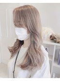 ミルクティーベージュ/韓国ヘア/ハイトーン/ブリーチカラー/
