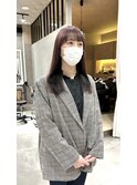 ワイドバングミディアムブラックインナーカラー