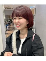 ナック 茶屋町(knack chayamachi) ピンクグレープフルーツ/秋色/ピンクヘアー/耳かけボブ