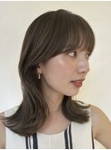 切りっぱなしボブエアリーロング美髪ピンクブラウン