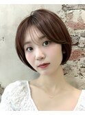 (岩田莉奈)地毛風縮毛矯正美髪髪質改善ショートボブ　新宿