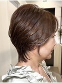 ★40代50代60代/絶壁解消ひし形前下がりウルフショートレイヤー
