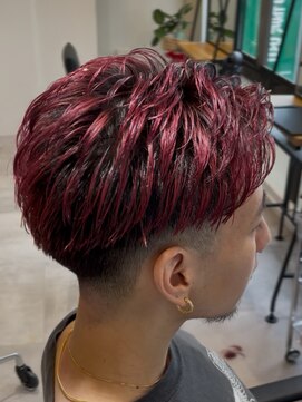 エリマ 横浜西口(elima) フェードセンターパート×ワインレッドカラー