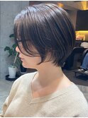 大人丸みショートボブ地毛風カラー