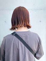 アチーブリス(achieve Liss)&nbsp;暖色オレンジカラー　大人可愛いツヤ感ボブ