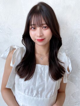 アフロート ルヴア(AFLOAT RUVUA) るなstyle 大人可愛いセミロング シースルー前髪 グレージュ