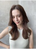 ヌーディーカラー/くびれロング/ふんわりミディアム/小顔ヘア