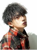 サーフカール/ 刈り上げセンターパート/ブルーブラック[新宿駅]