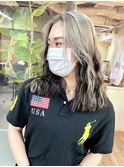 表面だけブリーチ&デザインカラー×オリーブベージュ/南船場