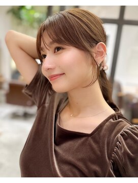 ローネス ギンザ(LONESS ginza) くびレイヤー薄めバンググレージュカラーピンクベー ジュパーマ