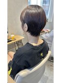 ショートボブ×ナチュラルブラウン×透明感カラー