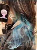 にじさんじ 緋八マナ インナーカラー  水色 ターコイズ ブルー
