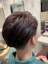 エヌアンドエー せんげん台店(N&A)&nbsp;赤ハイライト×ツーブロック　さりげなくキマるメンズスタイル