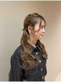 ツインテール(ウェーブ巻き)