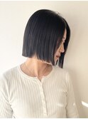 【松戸　松田】切りっぱなしボブ　縮毛矯正有り　艶感ボブ