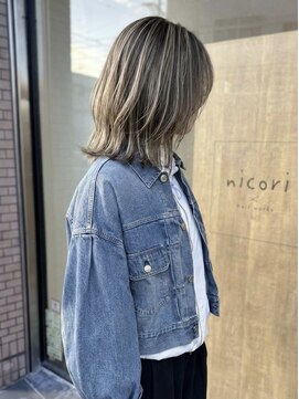 ニコリヘアワークス(nicori hair works) ミディアム×レイヤー×ハイライト2