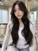 シティ オモテサンドウ(CITY omotesando)&nbsp;艶ダークロング×顔周りレイヤーカット 暗髪 ブルーブラック tr