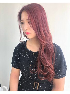 ヘアメイク オブジェ(hair make objet) 韓国スタイル ハイトーンピンク