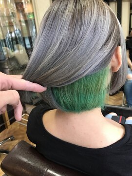 ビー オン ディー ヘア 池袋(BonD hair) #前髪&ネープ★激カワインナーパイングリーン【池袋/髪質改善】