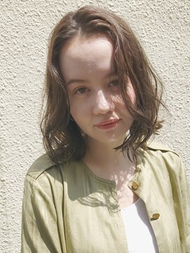 ヘア ヴィルゴ 吉祥寺(hair Virgo) モカベージュ無造作ラフウェーブボブ