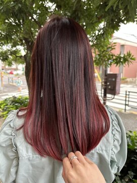 シェル 吉祥寺(shell) ハイライト_グラデーション_チェリーレッド♪