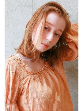 ラフィスヘアー シン 大分店(La fith hair SHIN) 【La fith】 かきあげ前髪×ミディアム