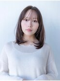 フェイスレイヤーミディアムストレート似合わせカット前髪