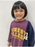 女の子カットキッズカットボブヘア丸みショート美容室デビュー