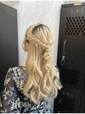 イベント前ヘアセット/ハーフアップ/編み下ろし
