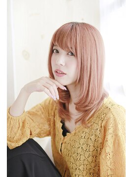 アウラ(Aula by marbles) くすみピンク/ピンクカラー/レイヤーカット[横浜]