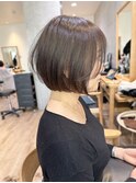 Say.ショートボブブルーカラーデジタルパーマミニウルフ表参道