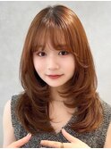 ミニウルフレイヤーカット顔周りカット前髪カット韓国ロング新宿