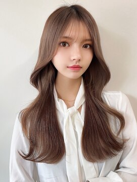 アフロート トウキョウ(AFLOAT TOKYO) 大人可愛い小顔シースルーバング韓国顔まわりレイヤーカット髪型