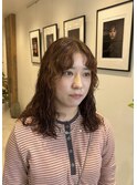 外国人風ミディアムウェーブパーマ